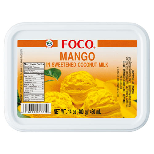 Frozen Mango in Sweetened Coconut Milk